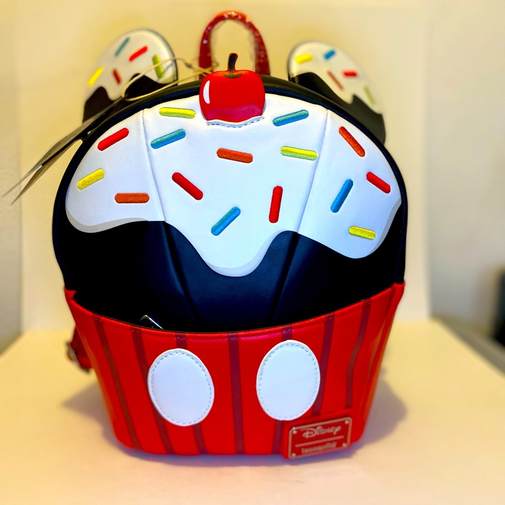 Loungefly Mickey Mouse Sprinkle Cupcake Cosplay Mini Backpack